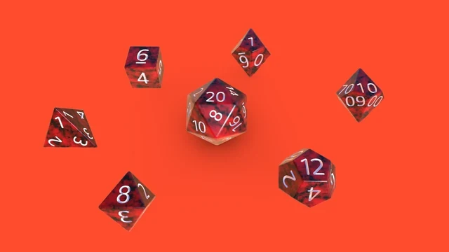 Red Marble Dice Set RPG
