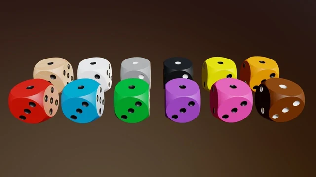 Render of a Low Poly Dice Set