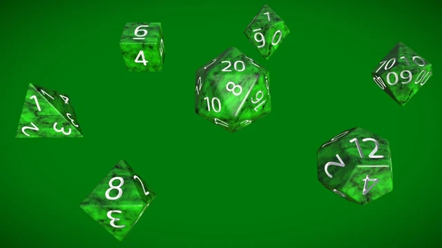 3D Render of a green marble dice set