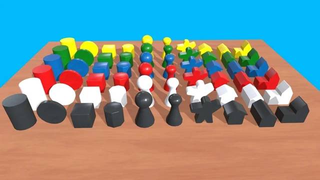 3D Render of playing piece set